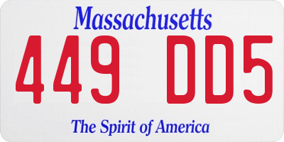 MA license plate 449DD5