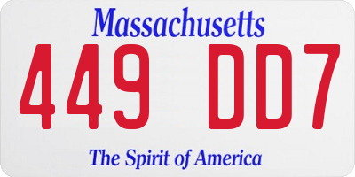 MA license plate 449DD7