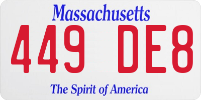 MA license plate 449DE8