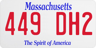 MA license plate 449DH2
