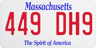 MA license plate 449DH9