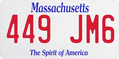 MA license plate 449JM6