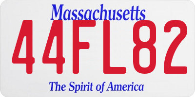 MA license plate 44FL82