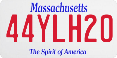 MA license plate 44YLH20