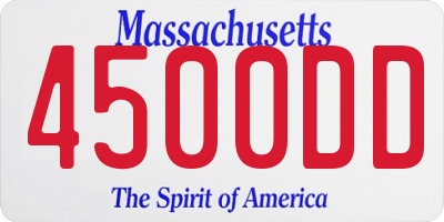 MA license plate 4500DD