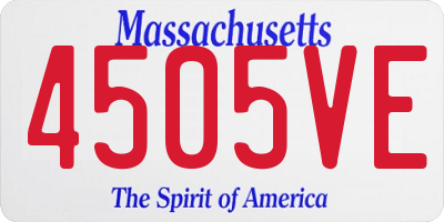 MA license plate 4505VE