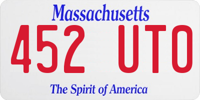 MA license plate 452UT0