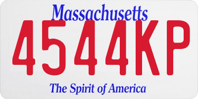 MA license plate 4544KP