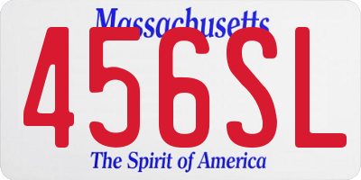 MA license plate 456SL