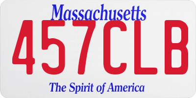 MA license plate 457CLB