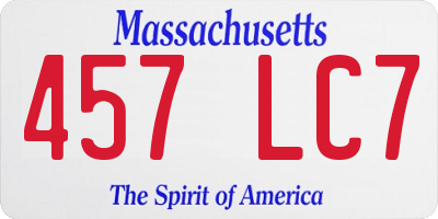MA license plate 457LC7