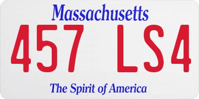 MA license plate 457LS4
