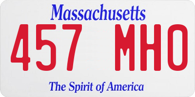 MA license plate 457MH0