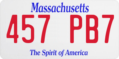 MA license plate 457PB7