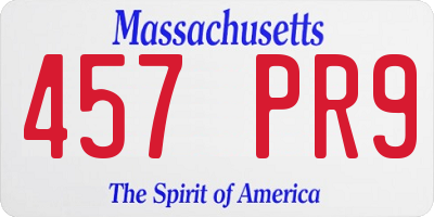 MA license plate 457PR9