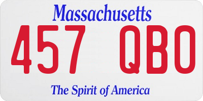 MA license plate 457QB0