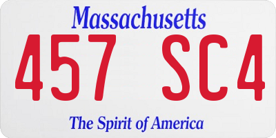 MA license plate 457SC4