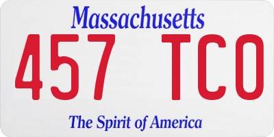 MA license plate 457TC0