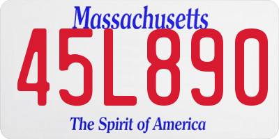 MA license plate 45L890