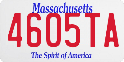 MA license plate 4605TA