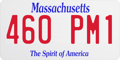 MA license plate 460PM1