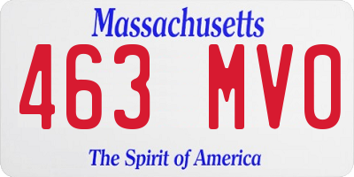 MA license plate 463MV0