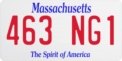 MA license plate 463NG1