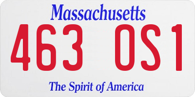 MA license plate 463OS1