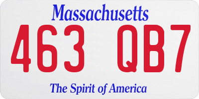 MA license plate 463QB7