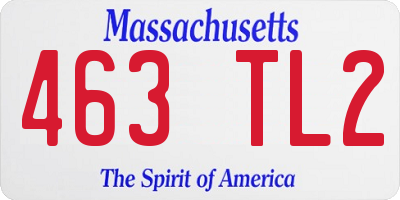 MA license plate 463TL2