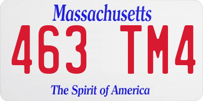 MA license plate 463TM4