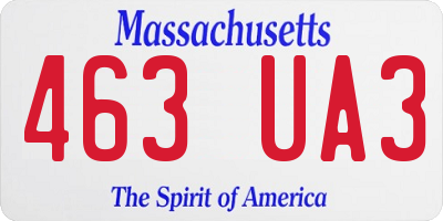MA license plate 463UA3