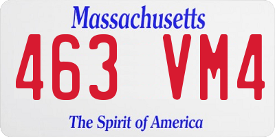 MA license plate 463VM4