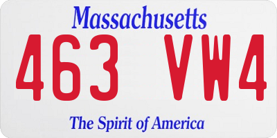 MA license plate 463VW4