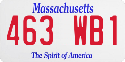 MA license plate 463WB1