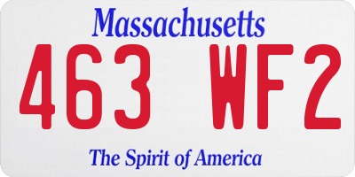 MA license plate 463WF2