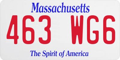 MA license plate 463WG6