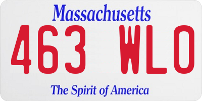 MA license plate 463WL0