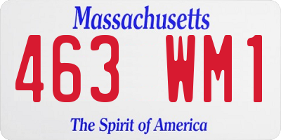 MA license plate 463WM1