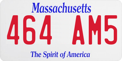 MA license plate 464AM5
