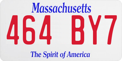 MA license plate 464BY7