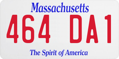 MA license plate 464DA1