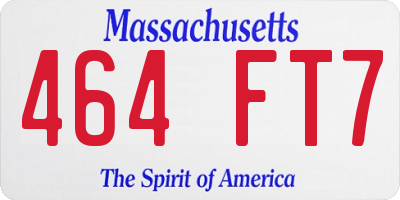 MA license plate 464FT7