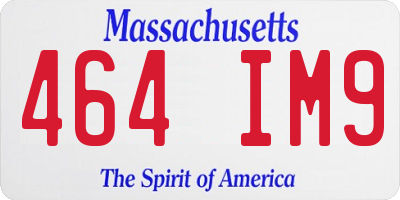MA license plate 464IM9