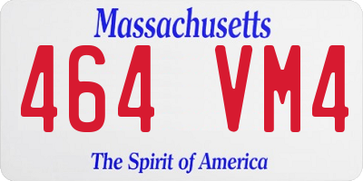 MA license plate 464VM4