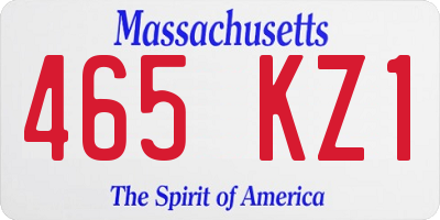MA license plate 465KZ1