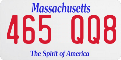 MA license plate 465QQ8