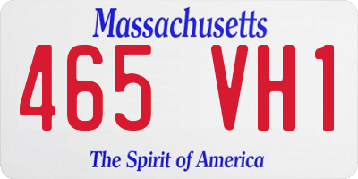 MA license plate 465VH1