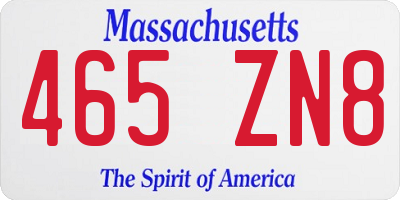 MA license plate 465ZN8