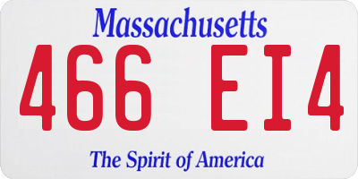 MA license plate 466EI4